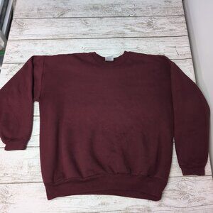 Vintage Hanes Her Way Burgundy Blank Crewneck Sweater Size Large